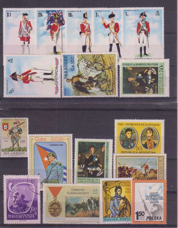 R12 SALE - COLLECTION OF THEMATIC STAMPS - MILITARY/HISTORY