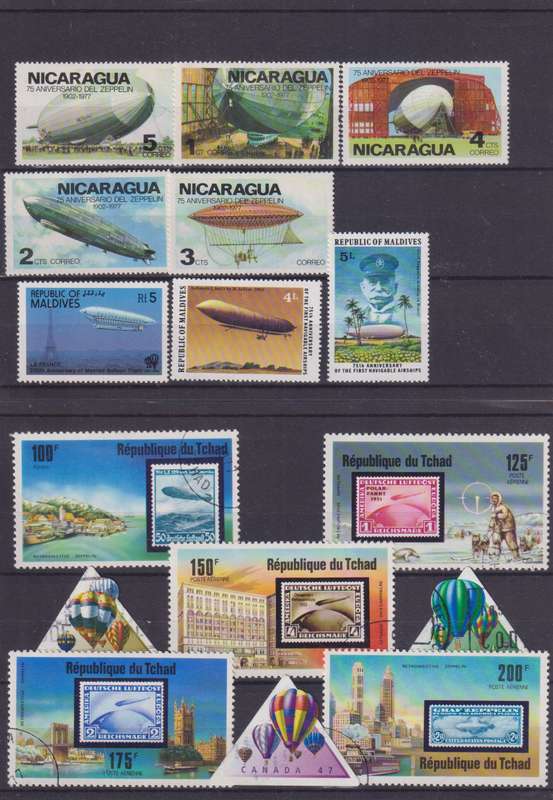 R12 SALE - COLLECTION OF THEMATIC STAMPS - AIRSHIPS/HOT AIR BALLOONS