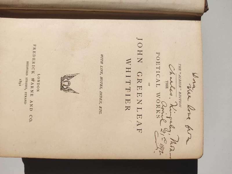 The Poetical Works of John Greenleaf WhittierWhittier John Greenleaf