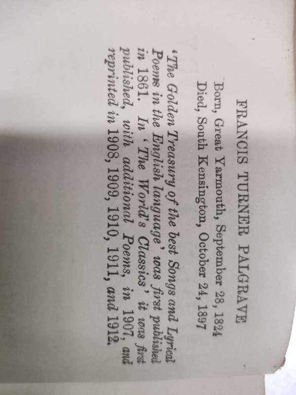 Palgrave's Golden Treasury with Additional Poems