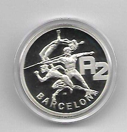 R1 AUCTION - 1992 R2 BARCELONA PROOF CROWN SIZE SILVER