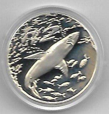 R1 AUCTION - 1999 R2 GREAT WHITE SHARK PROOF CROWN SIZE SILVER