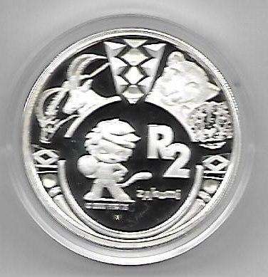 R1 AUCTION - 2009 R2 WORLD CUP SOCCER (ZAKUMI) PROOF CROWN SIZE SILVER