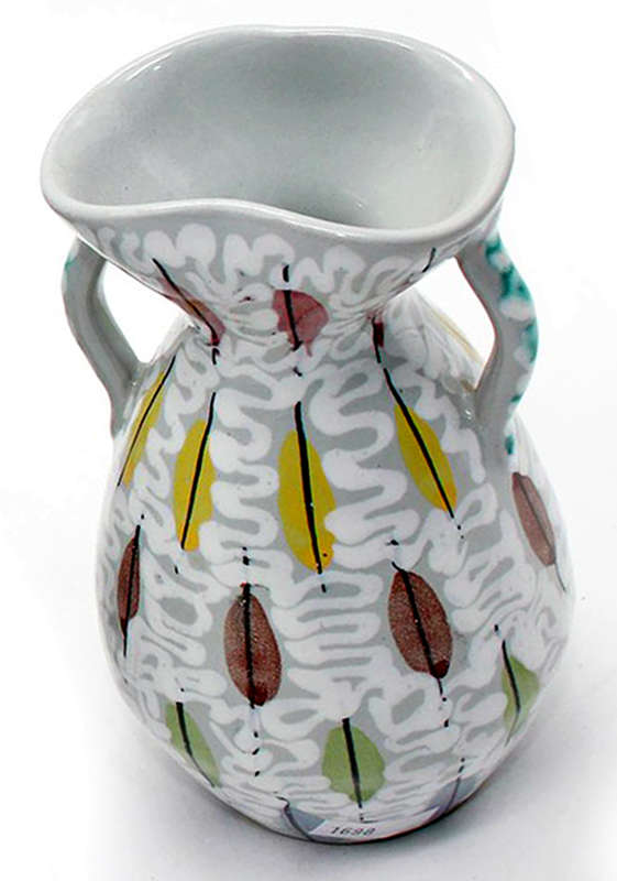 Vintage BITOSSI VASE with PIUME Decor by ALDO LONDI Italian Ceramics Pottery Fat Lava Era