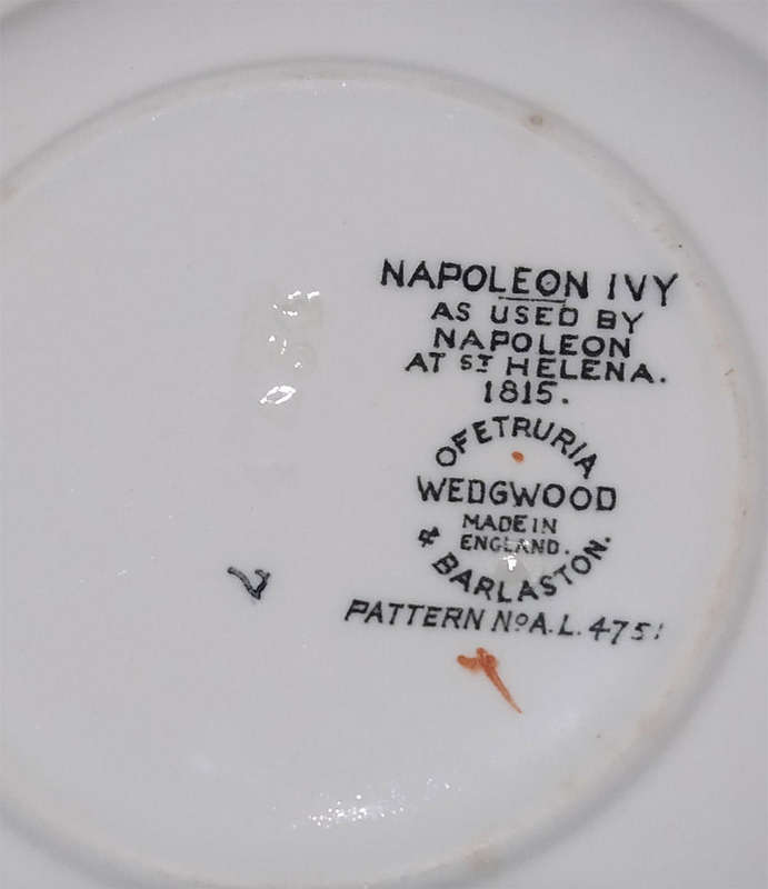2 Saucers - Wedgwood "Napoleon Ivy" & Morley Ware "Indian Tree"