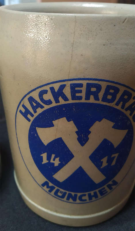 3 x Vintage Hackerbrau Munchen 1417 Ceramic Beer Mugs