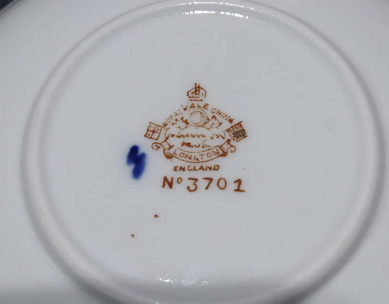 4 Saucers - Royal Vale - RVA3701 Pattern - Cobalt Panels with Rust Flowers