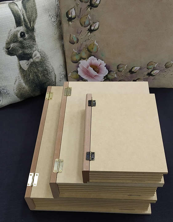 Raw MDF Book Box with Metal Hinges - Medium