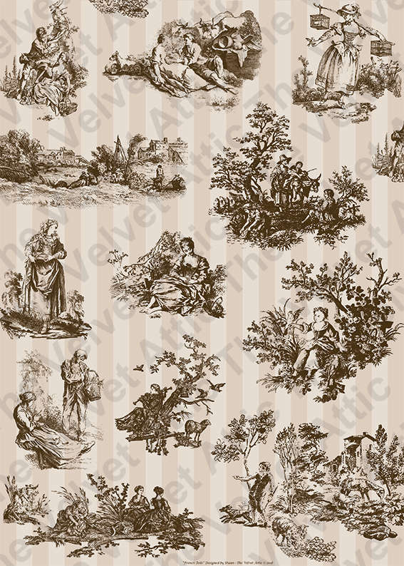 Set of 6 Velvet Attic Decoupage Papers
