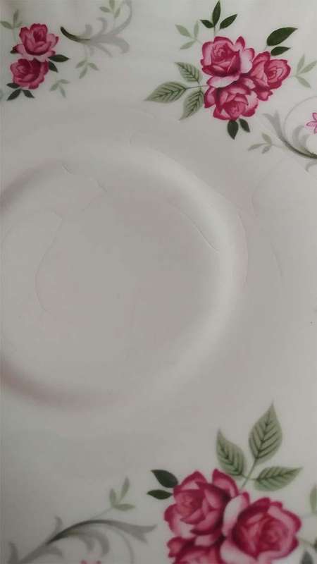 Pair of Vintage Royal Bouquet Ridgway Saucers - White Mist