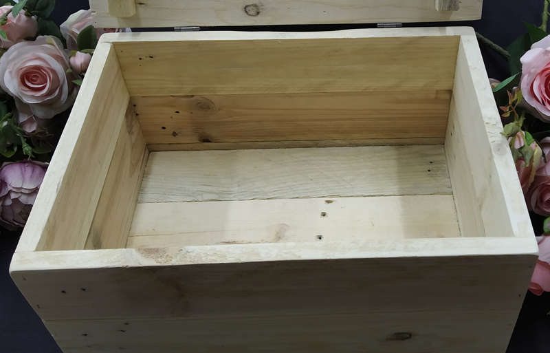 Large Raw Pallet Wood Rustic Bread Bin with metal Decor Handle & Hinges