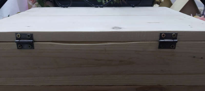 Large Raw Pallet Wood Rustic Bread Bin with metal Decor Handle & Hinges