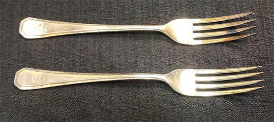 2 Silver Plated Forks from His Majesty's Cellar Restaurant