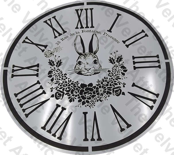 Stencil - Mignon Lapin Bunny Clock - 60x60cm