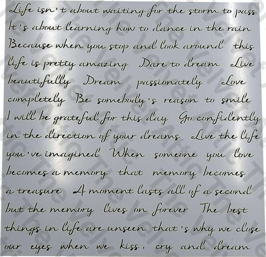 Stencil - Life isn't about... Script - 45x45cm