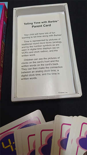 Barbie Telling Time Learning Game Cards