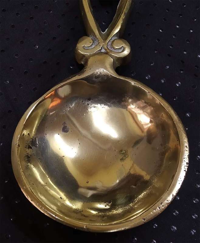 Heavy Solid Brass Ornamental Spoon
