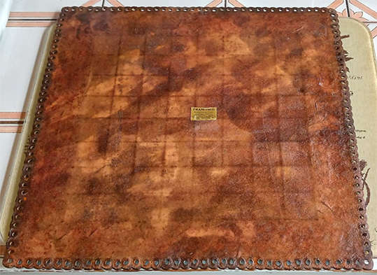 Vintage Handmade & Tooled Solid Leather Chess Board