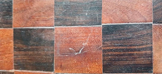Vintage Handmade Wooden Chess Board with Carved Sides