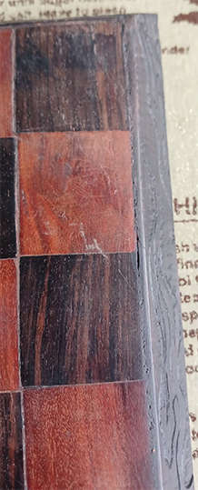 Vintage Handmade Wooden Chess Board with Carved Sides