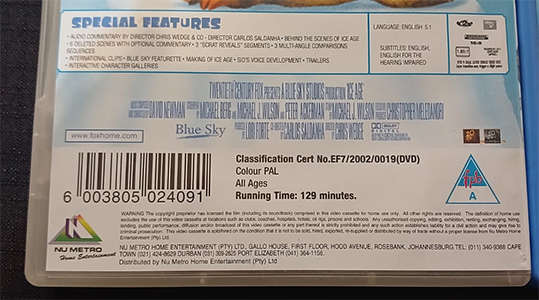 Set of 2 DVD's - Ice Age & Ice Age 2