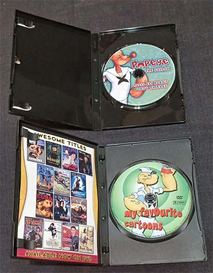 Set of 2 DVD's - Popeye the Sailor, Baby Huey, Herman.