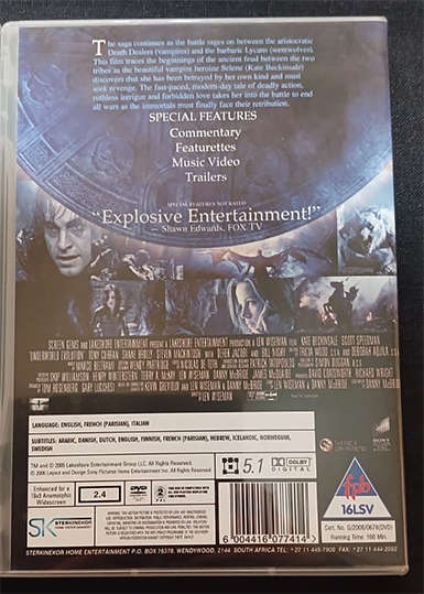 Set of 2 DVD's - Underworld & Underworld Evolution