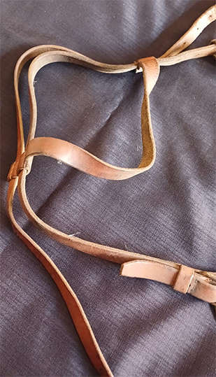 Horse Riding Leather Bridle with Bit and Single Reins
