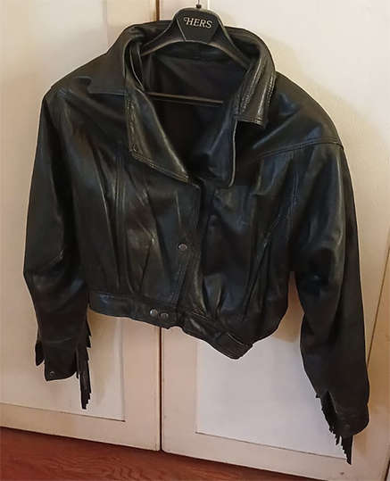 Ladies Genuine Leather Jacket with Leather Fringing