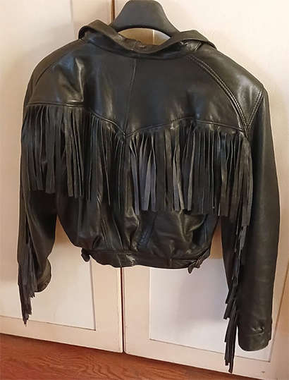 Ladies Genuine Leather Jacket with Leather Fringing