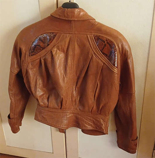 Imported Ladies Genuine Leather Jacket with Genuine Snake Skin Inserts (Gap brand)