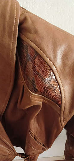 Imported Ladies Genuine Leather Jacket with Genuine Snake Skin Inserts (Gap brand)