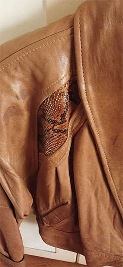 Imported Ladies Genuine Leather Jacket with Genuine Snake Skin Inserts (Gap brand)