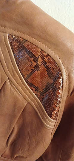 Imported Ladies Genuine Leather Jacket with Genuine Snake Skin Inserts (Gap brand)
