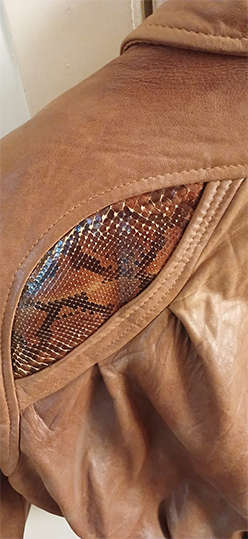 Imported Ladies Genuine Leather Jacket with Genuine Snake Skin Inserts (Gap brand)