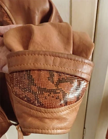 Imported Ladies Genuine Leather Jacket with Genuine Snake Skin Inserts (Gap brand)