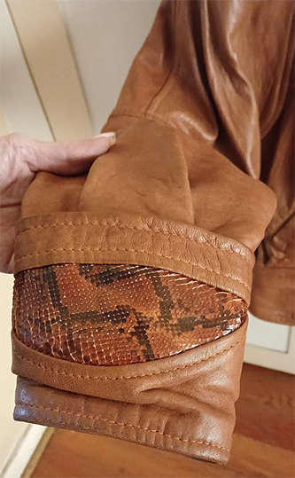 Imported Ladies Genuine Leather Jacket with Genuine Snake Skin Inserts (Gap brand)