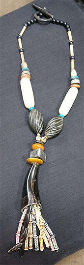 Very Unusual African Necklace with Large Irregular Shaped Beads