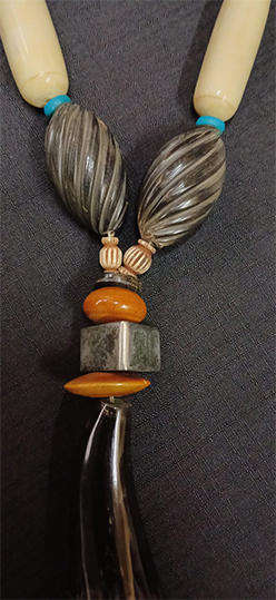 Very Unusual African Necklace with Large Irregular Shaped Beads