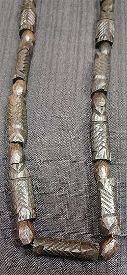 Dark Brown African Hand Carved Beaded Necklace