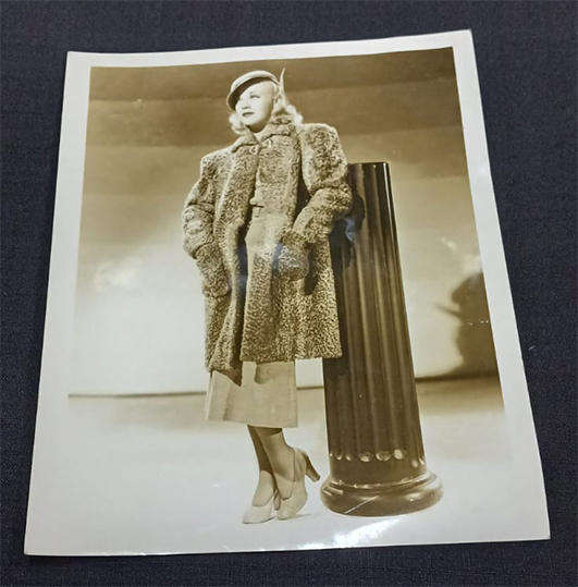 Vintage Photo Ginger Rogers & Postcard Rudolf Valentino