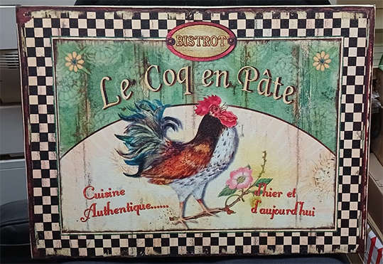 Printed Canvas Picture on Wooden Frame - Le Coq en Pâte