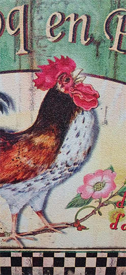 Printed Canvas Picture on Wooden Frame - Le Coq en Pâte