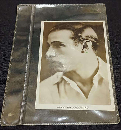 Vintage Photo Ginger Rogers & Postcard Rudolf Valentino