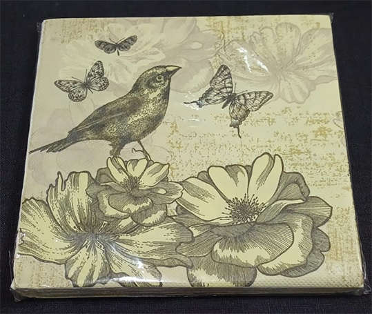 2 Packs of 20 Serviettes x 2Ply - Beige Bird
