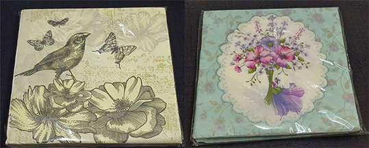 2 Packs of 20 Serviettes x 2Ply - Beige Bird & Doily Bouquet