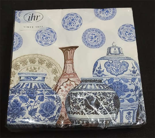 Imported Pack of Blue Jars Serviettes - 20 Serviettes x 3Ply
