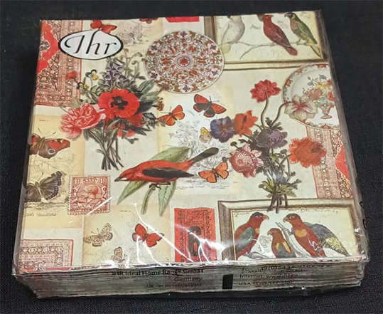 Imported Pack of Exotic Collage Serviettes - 20 Serviettes x 3Ply