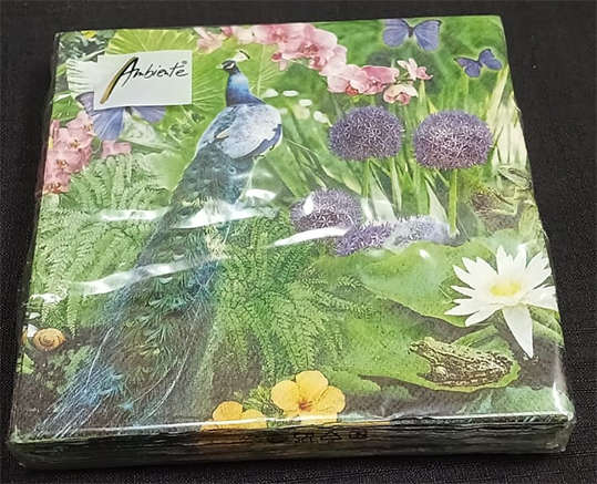 Imported Pack of Peacock Serviettes - 20 Serviettes x 3Ply