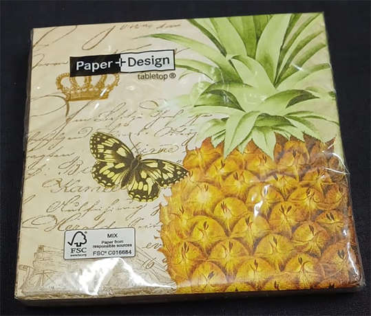Imported Pack of Royal Pineapple Serviettes - 20 Serviettes x 3Ply
